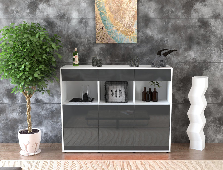 Highboard Stella, Grau Front (136x108x35cm) - Dekati GmbH