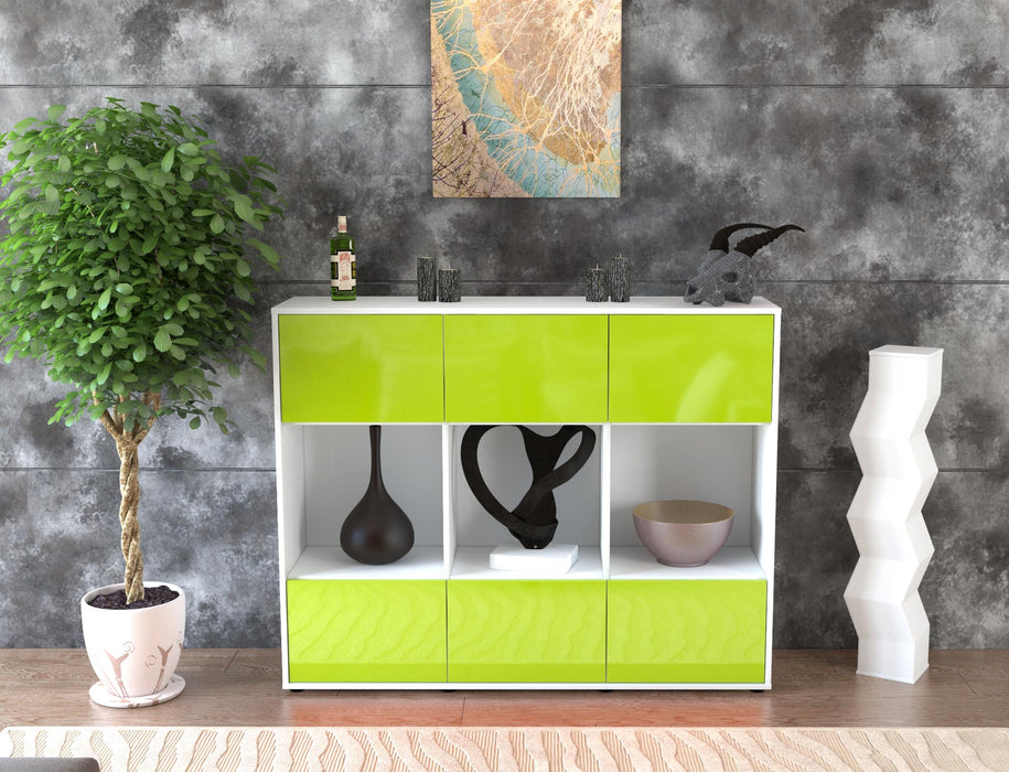 Highboard Suna, Grün Front (136x108x35cm) - Dekati GmbH