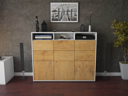 Highboard Tatiana, Eiche Front (136x108x35cm) - Dekati GmbH