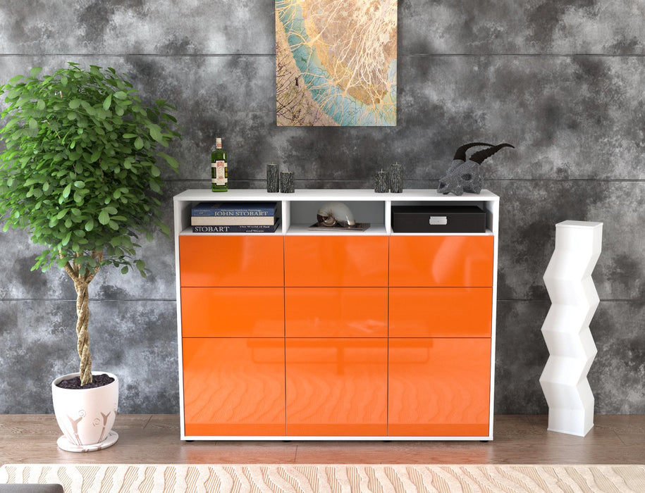 Highboard Tatiana, Orange Front (136x108x35cm) - Dekati GmbH