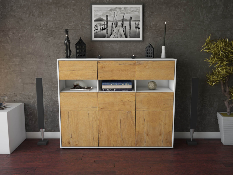 Highboard Teresa, Eiche Front (136x108x35cm) - Dekati GmbH