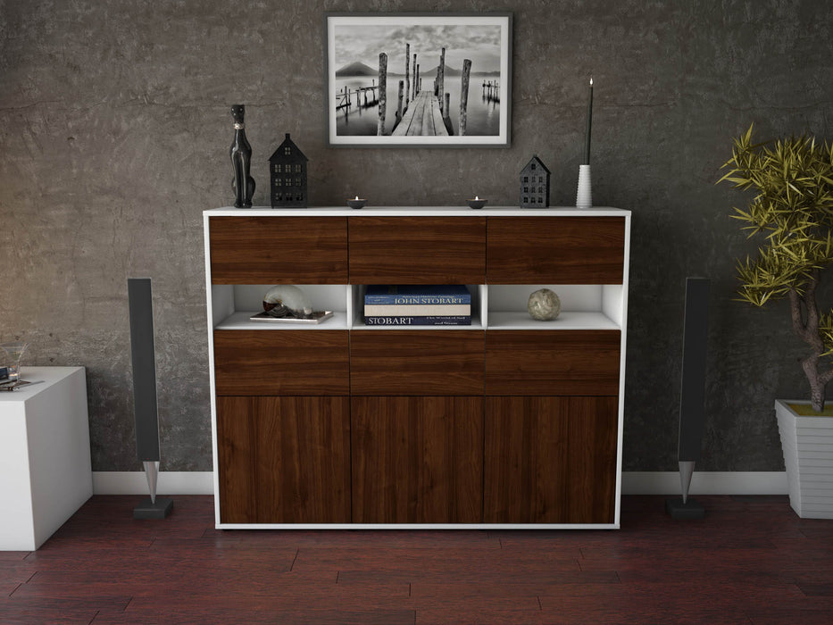 Highboard Teresa, Walnuss Front (136x108x35cm) - Dekati GmbH