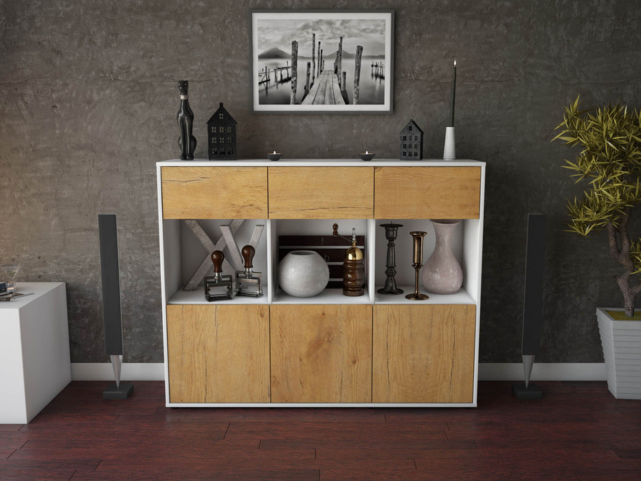 Highboard Tessa, Eiche Front (136x108x35cm) - Dekati GmbH