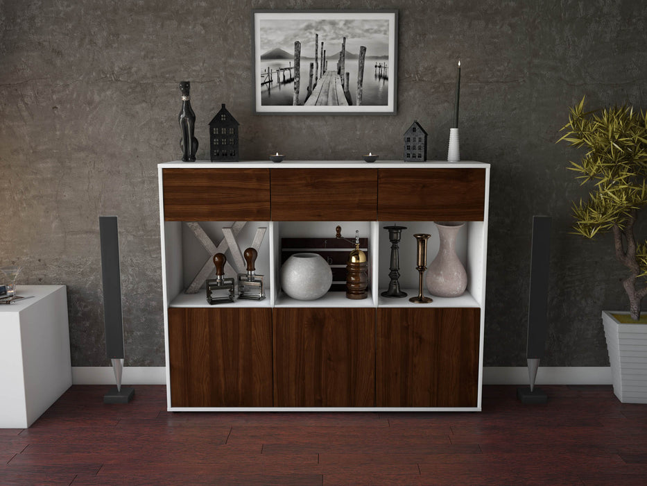 Highboard Tessa, Walnuss Front (136x108x35cm) - Dekati GmbH