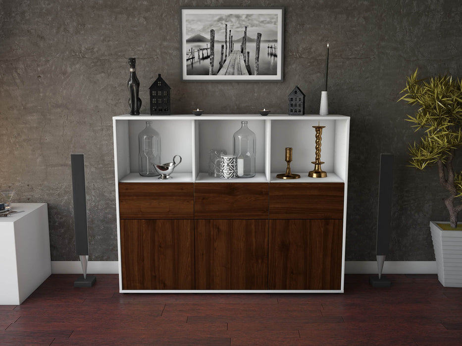 Highboard Theresia, Walnuss Front (136x108x35cm) - Dekati GmbH