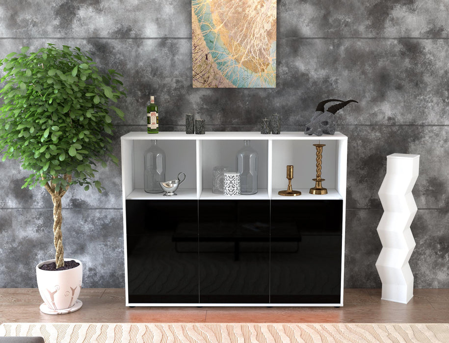 Highboard Theresia, Schwarz Front (136x108x35cm) - Dekati GmbH