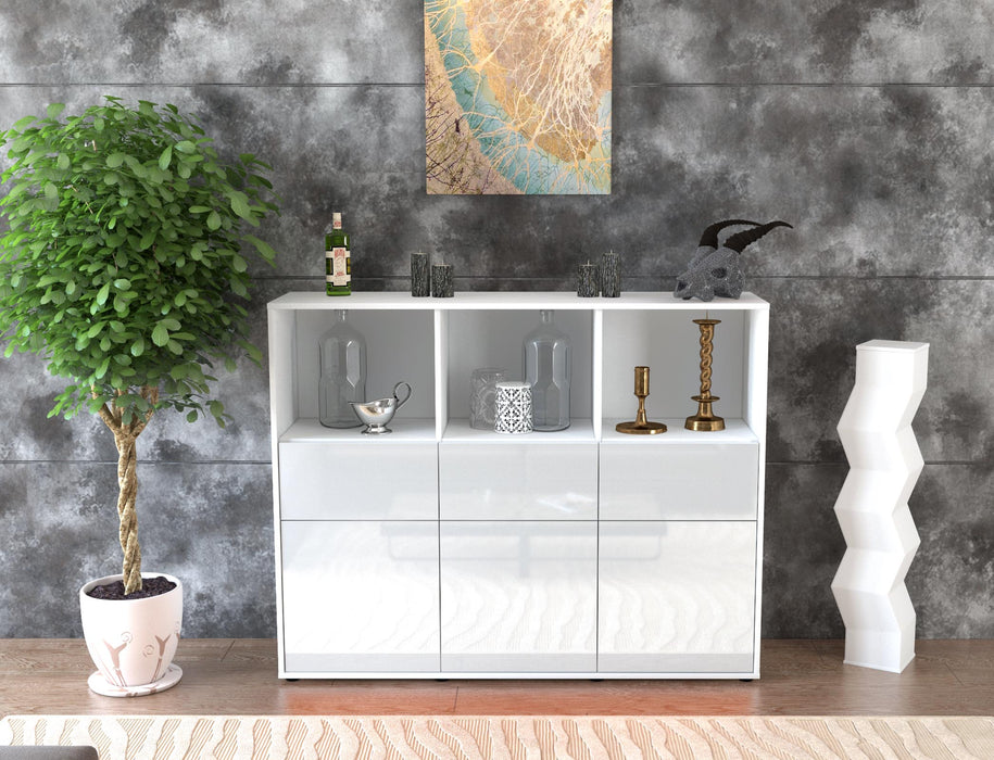 Highboard Theresia, Weiß Front (136x108x35cm) - Dekati GmbH