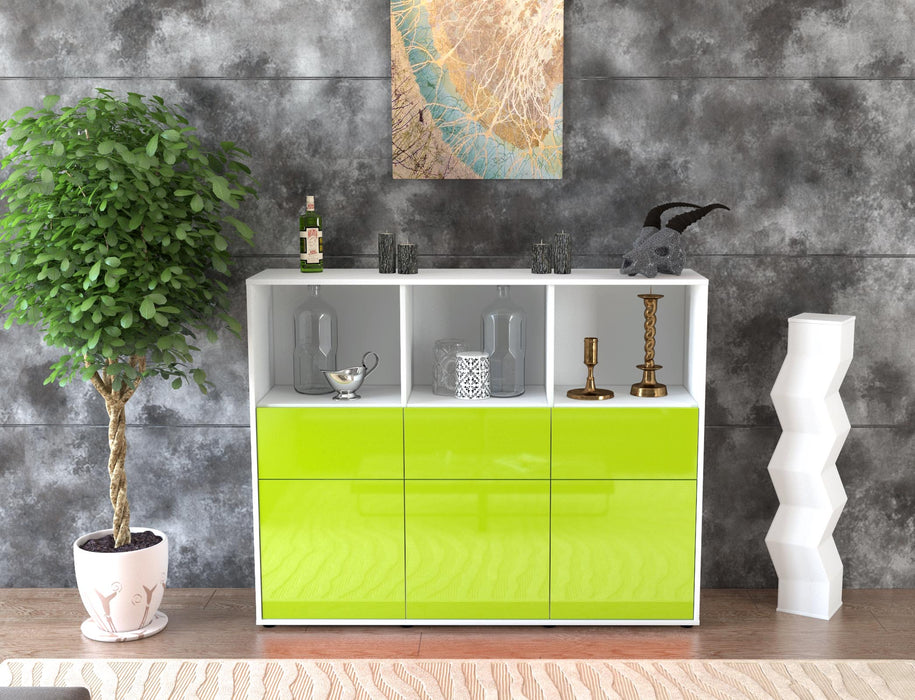 Highboard Theresia, Grün Front (136x108x35cm) - Dekati GmbH