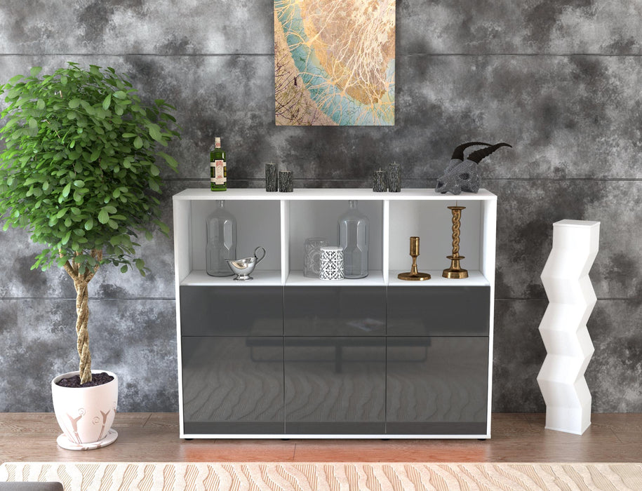 Highboard Theresia, Grau Front (136x108x35cm) - Dekati GmbH