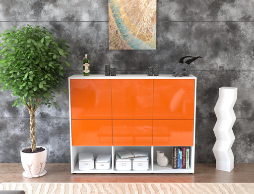 Highboard Zaccaria, Orange Front (136x108x35cm) - Dekati GmbH