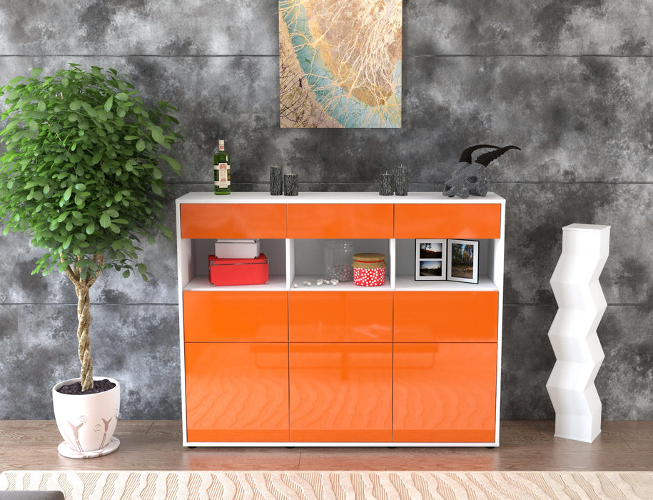 Highboard Tina, Orange Front (136x108x35cm) - Dekati GmbH