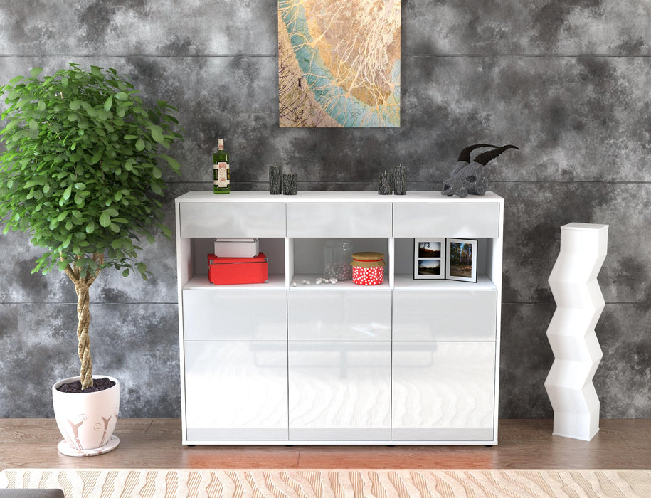 Highboard Tina, Weiß Front (136x108x35cm) - Dekati GmbH