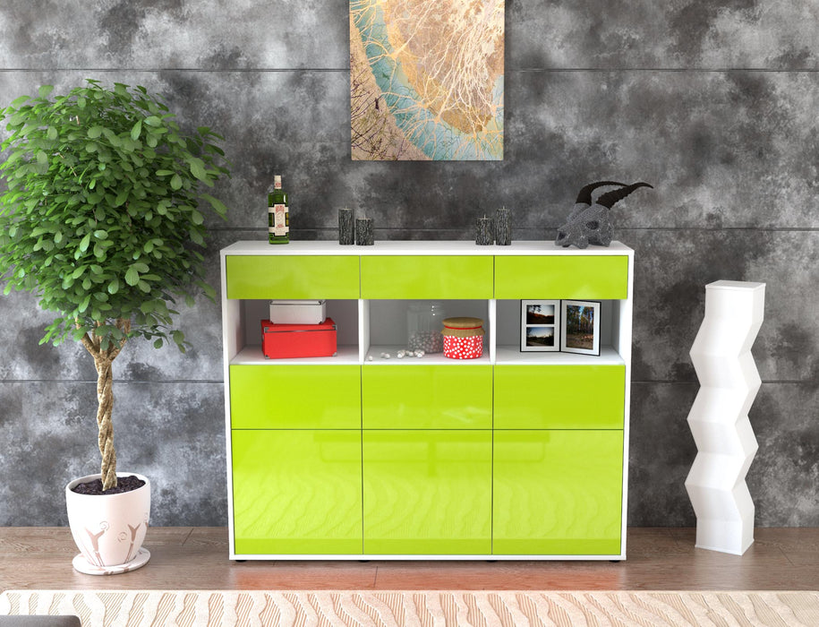 Highboard Tina, Grün Front (136x108x35cm) - Dekati GmbH