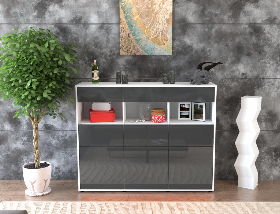 Highboard Tina, Grau Front (136x108x35cm) - Dekati GmbH