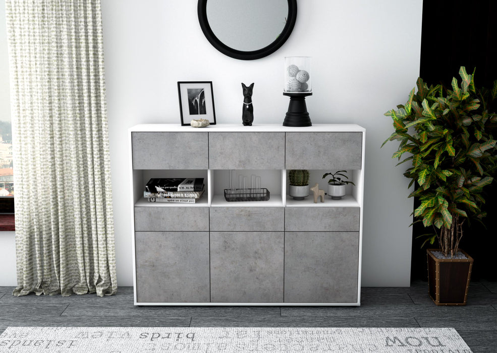 Highboard Tizia, Beton Front (136x108x35cm) - Dekati GmbH