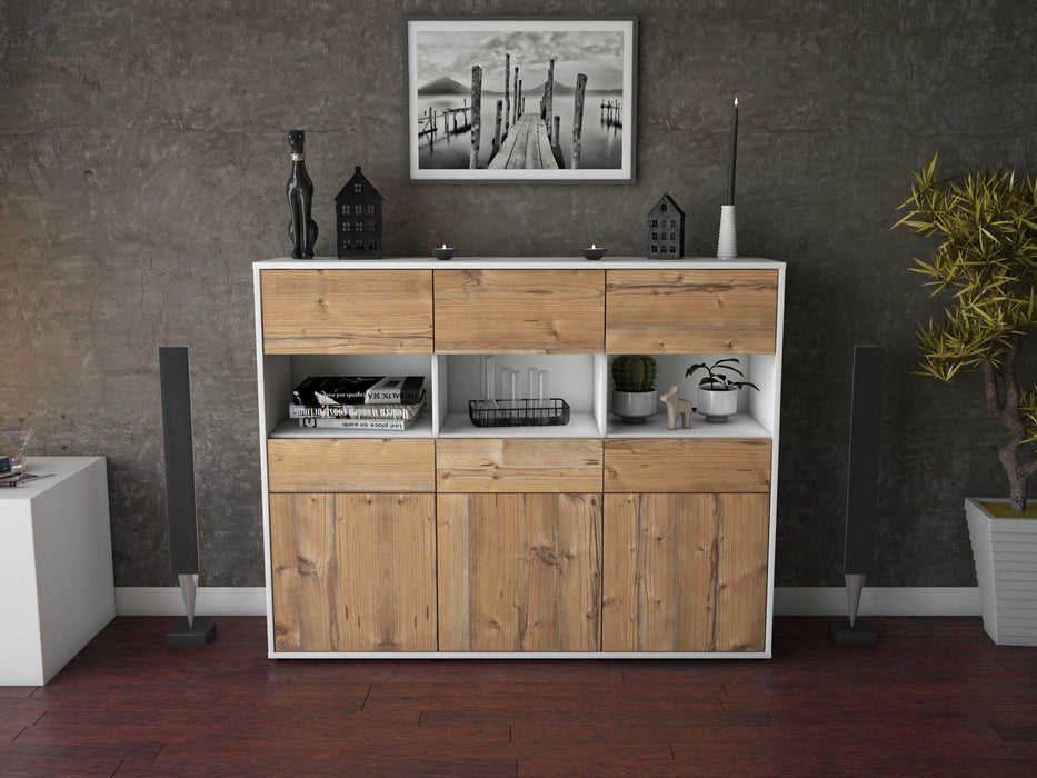 Highboard Tizia, Pinie Front (136x108x35cm) - Dekati GmbH