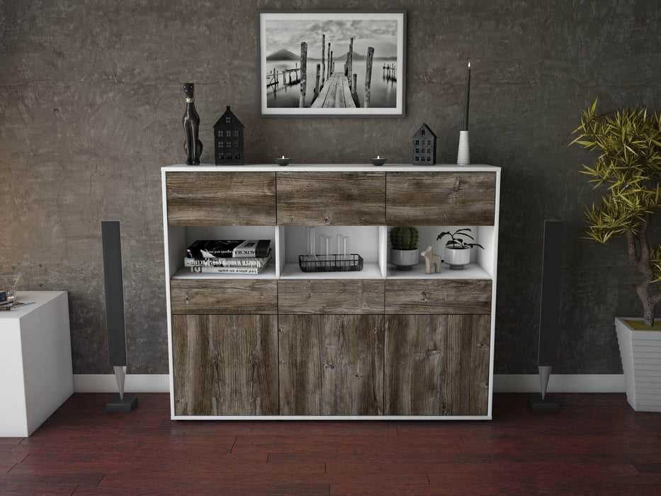 Highboard Tizia, Treibholz Front (136x108x35cm) - Dekati GmbH