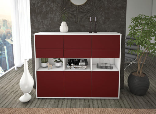 Highboard Tiziana, Bordeaux Front (136x108x35cm) - Dekati GmbH