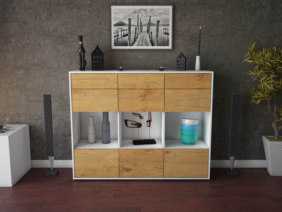 Highboard Tonja, Eiche Front (136x108x35cm) - Dekati GmbH