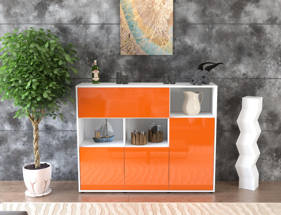 Highboard Valenzia, Orange Front (136x108x35cm) - Dekati GmbH