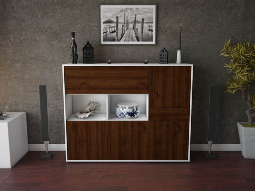 Highboard Valeria, Walnuss Front (136x108x35cm) - Dekati GmbH