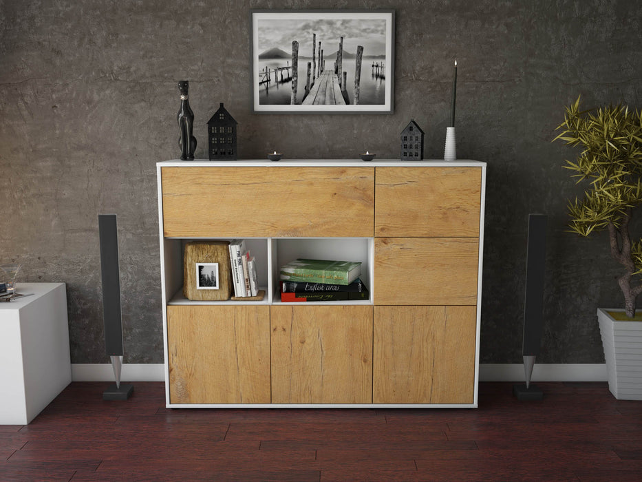 Highboard Velia, Eiche Front (136x108x35cm) - Dekati GmbH