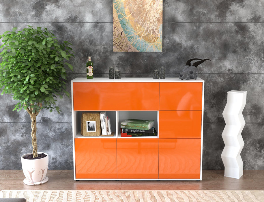 Highboard Velia, Orange Front (136x108x35cm) - Dekati GmbH