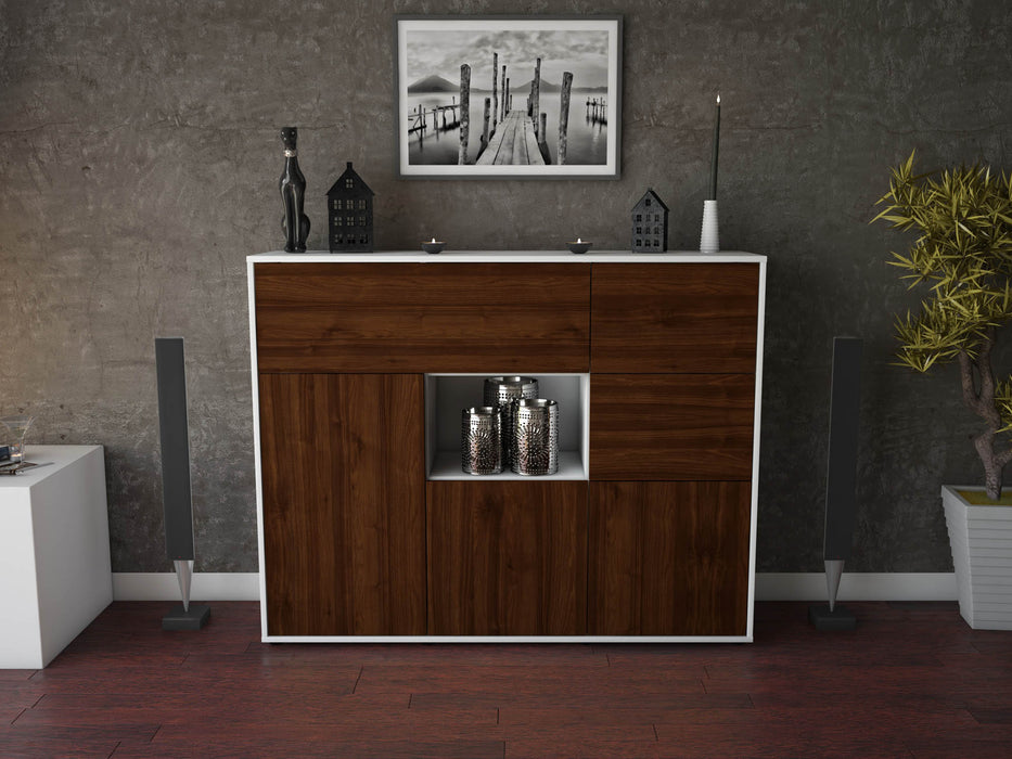 Highboard Verena, Walnuss Front (136x108x35cm) - Dekati GmbH