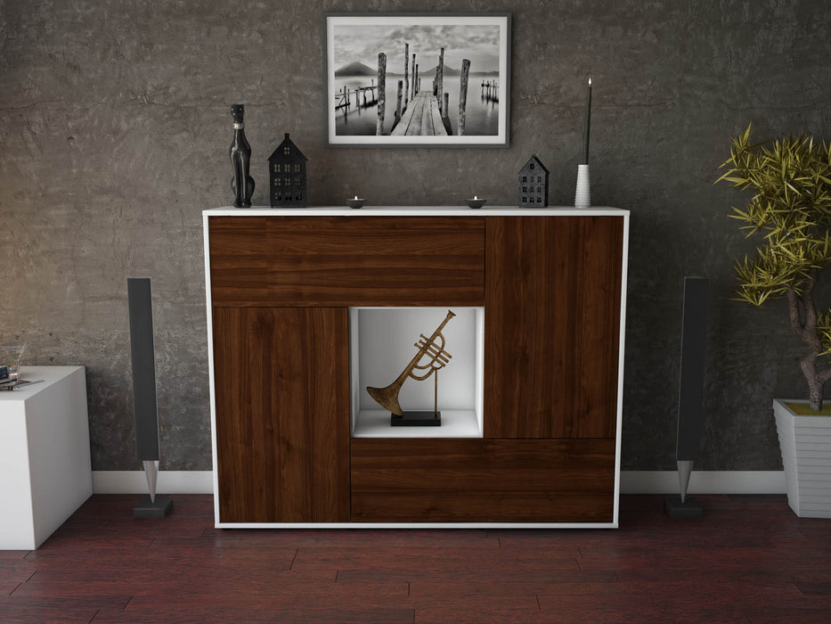 Highboard Veronica, Walnuss Front (136x108x35cm) - Dekati GmbH