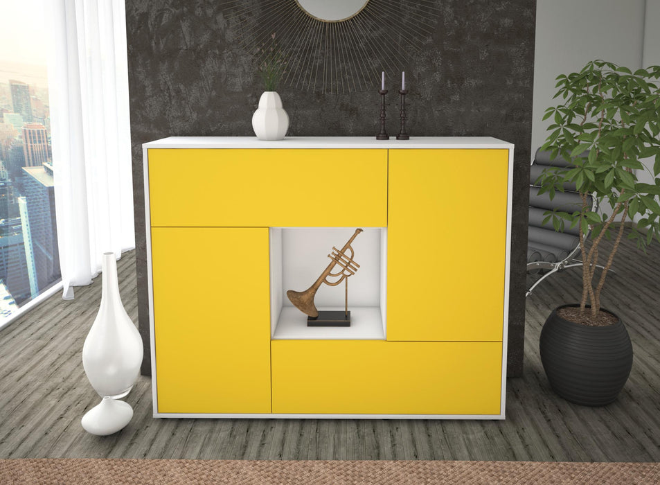 Highboard Veronica, Gelb Front (136x108x35cm) - Dekati GmbH