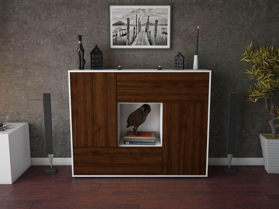 Highboard Vicky, Walnuss Front (136x108x35cm) - Dekati GmbH