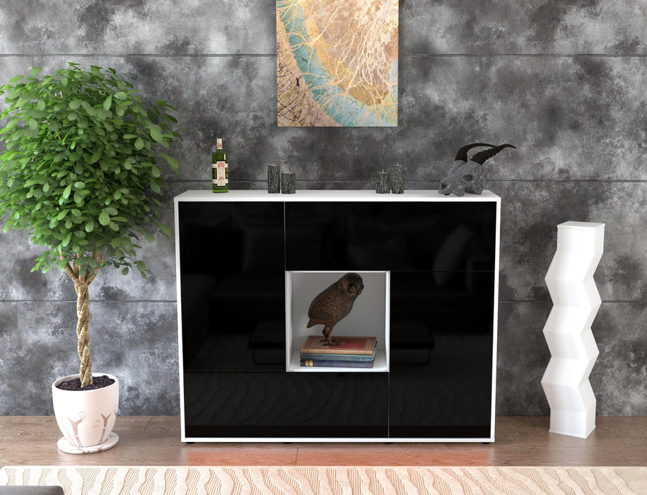 Highboard Vicky, Schwarz Front (136x108x35cm) - Dekati GmbH