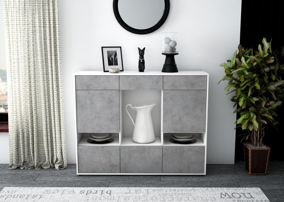 Highboard Viola, Beton Front (136x108x35cm) - Dekati GmbH