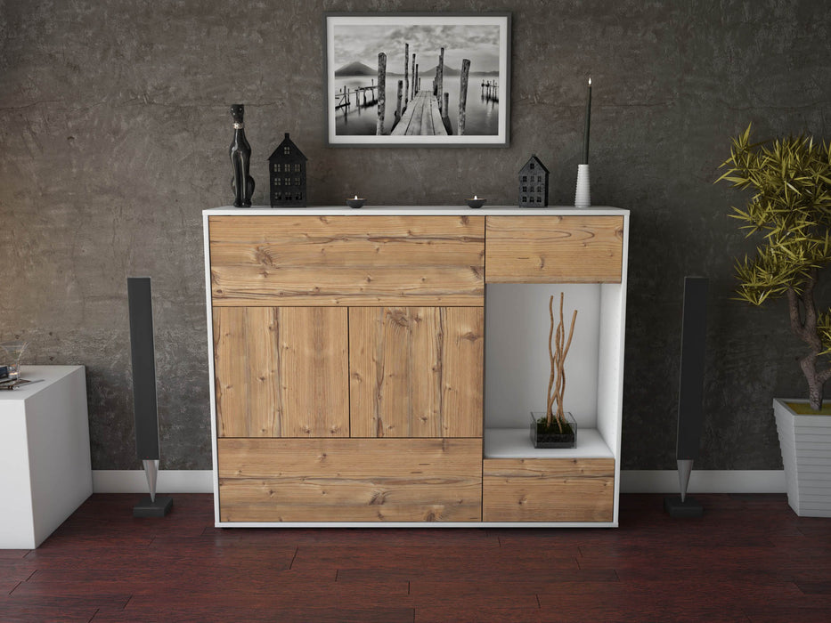 Highboard Violetta, Pinie Front (136x108x35cm) - Dekati GmbH