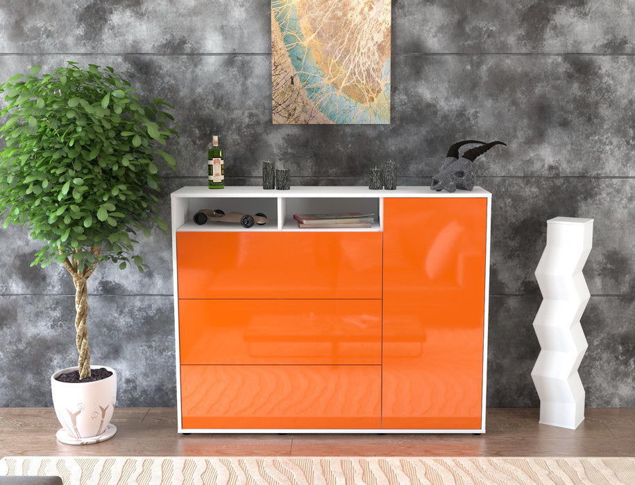 Highboard Vita, Orange Front (136x108x35cm) - Dekati GmbH