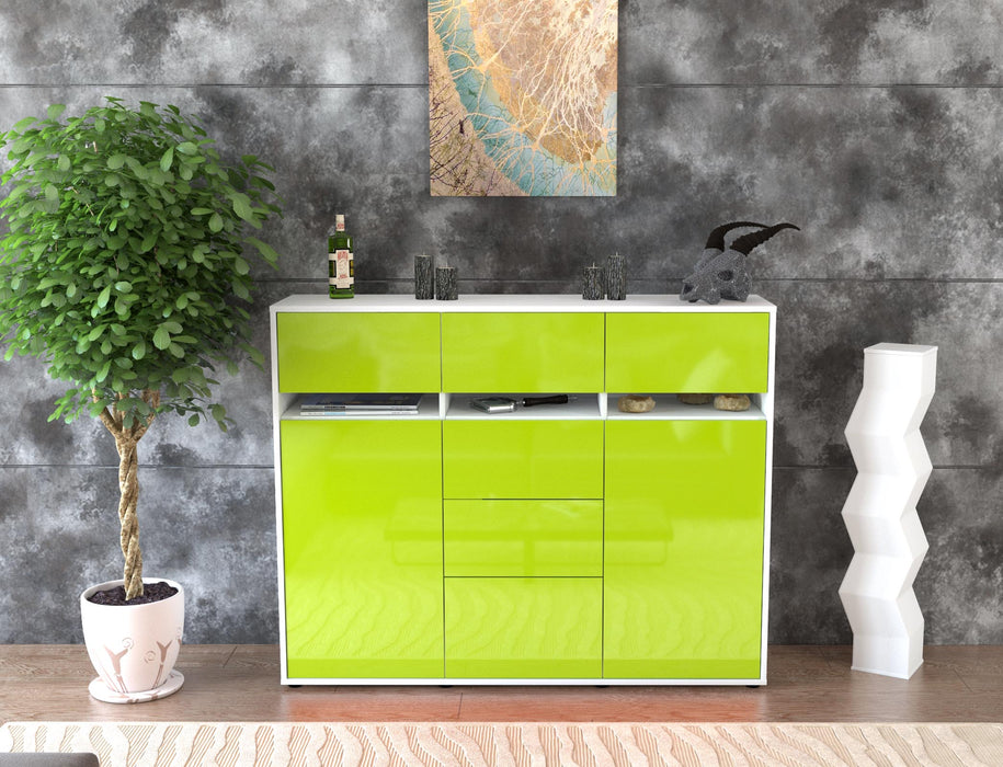 Highboard Viviana, Grün Front (136x108x35cm) - Dekati GmbH