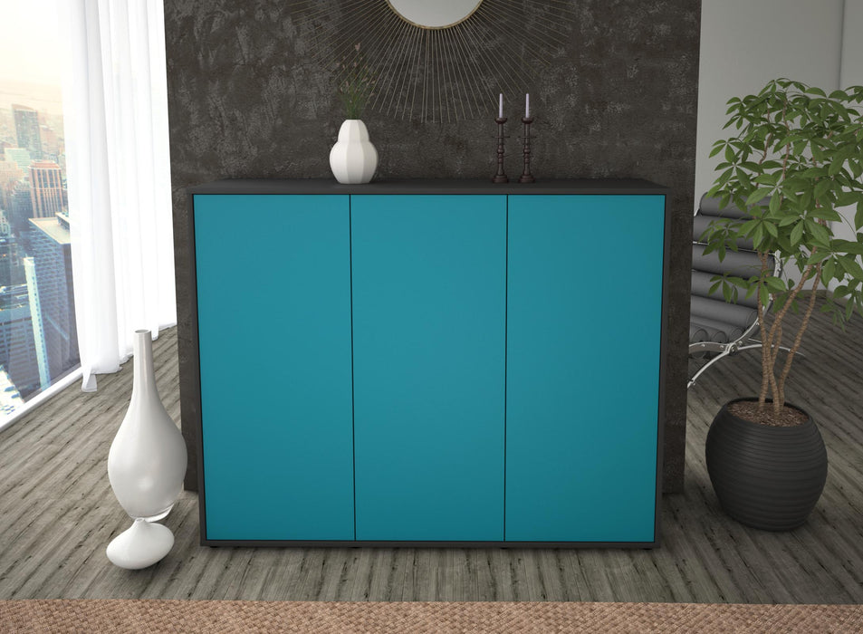 Highboard Luzia, Türkis Front (136x108x35cm) - Dekati GmbH