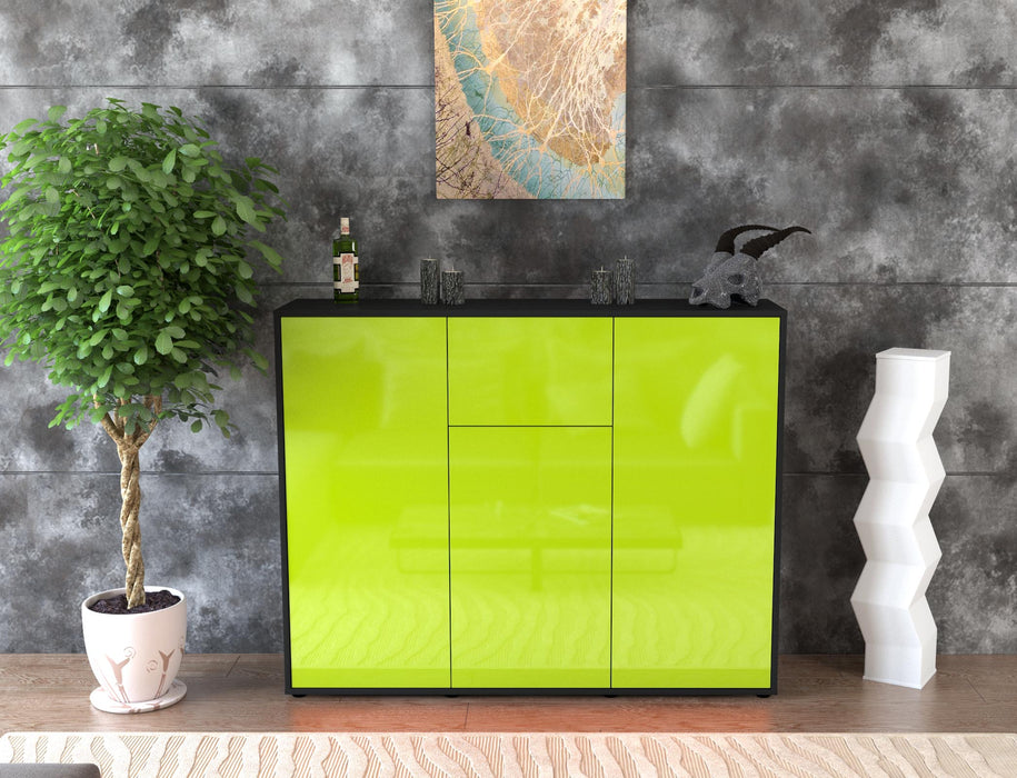 Highboard Lya, Grün Front (136x108x35cm) - Dekati GmbH