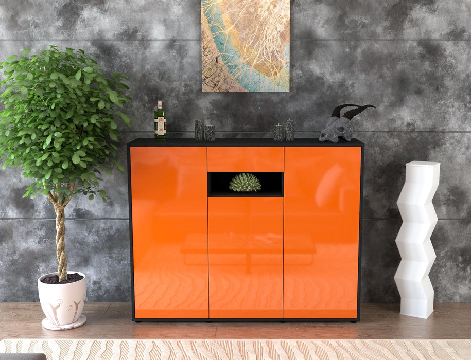 Highboard Madalena, Orange Front (136x108x35cm) - Dekati GmbH