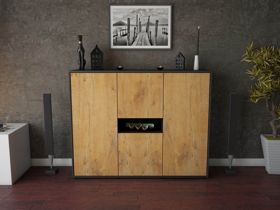 Highboard Maila, Eiche Front (136x108x35cm) - Dekati GmbH