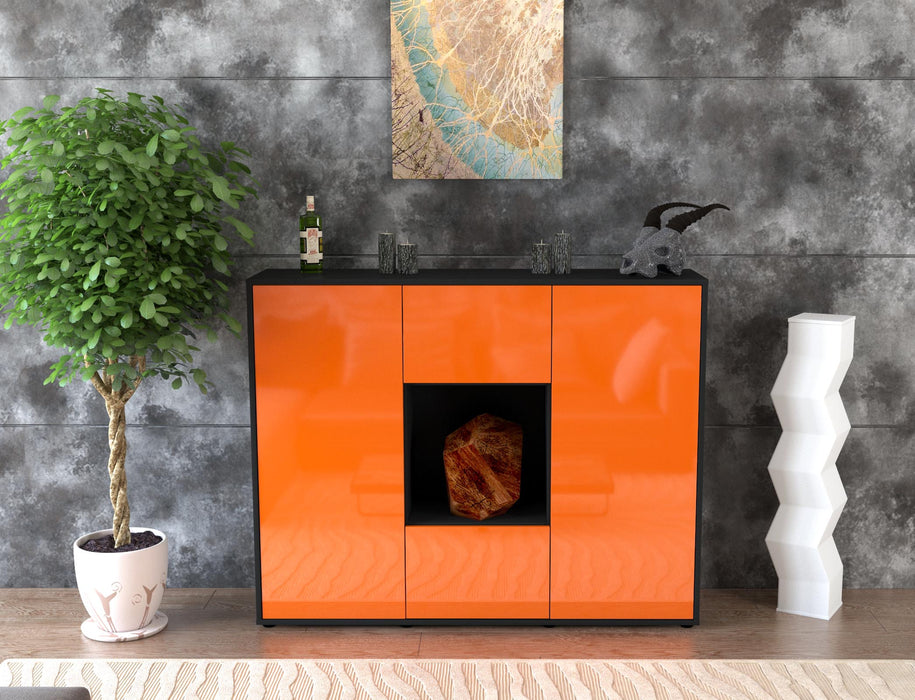 Highboard Mali, Orange Front (136x108x35cm) - Dekati GmbH