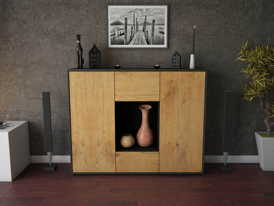 Highboard Manuela, Eiche Front (136x108x35cm) - Dekati GmbH