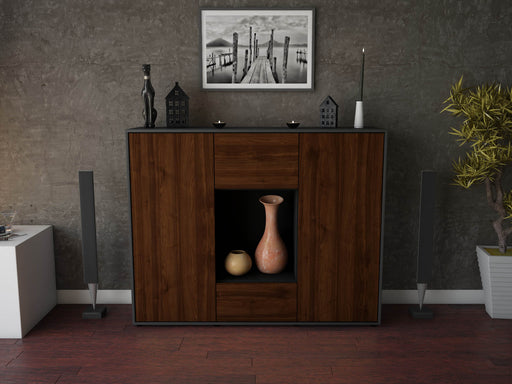 Highboard Manuela, Walnuss Front (136x108x35cm) - Dekati GmbH