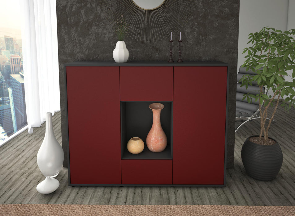 Highboard Manuela, Bordeaux Front (136x108x35cm) - Dekati GmbH