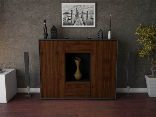 Highboard Mara, Walnuss Front (136x108x35cm) - Dekati GmbH