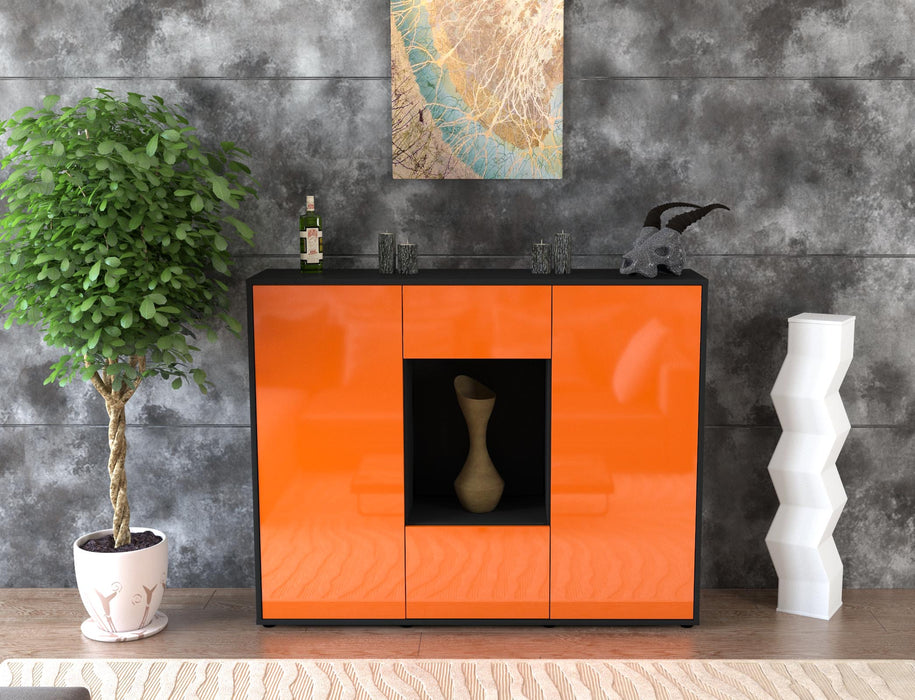 Highboard Mara, Orange Front (136x108x35cm) - Dekati GmbH