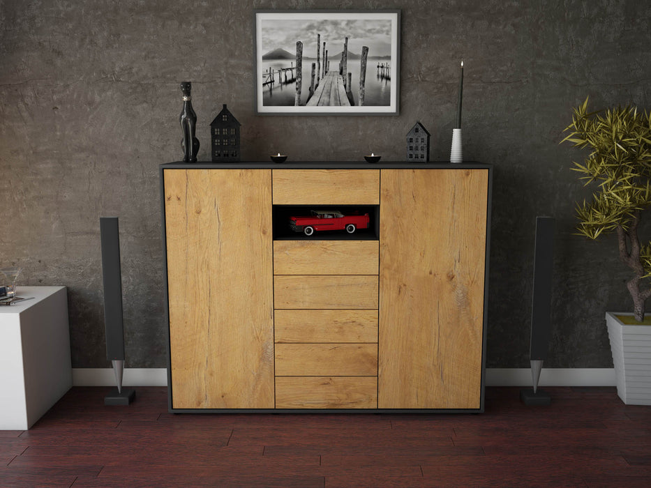 Highboard Maria, Eiche Front (136x108x35cm) - Dekati GmbH