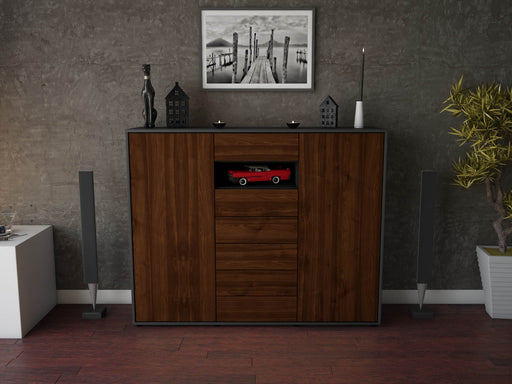 Highboard Maria, Walnuss Front (136x108x35cm) - Dekati GmbH