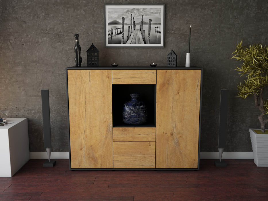 Highboard Mariella, Eiche Front (136x108x35cm) - Dekati GmbH