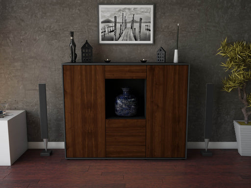 Highboard Mariella, Walnuss Front (136x108x35cm) - Dekati GmbH